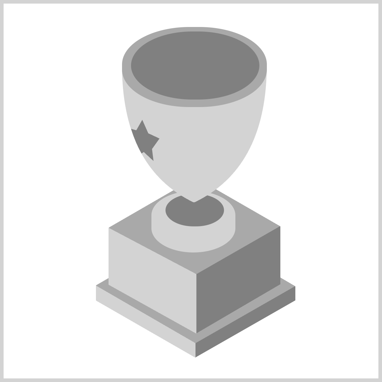 Isometric Trophy - Grayscale Preview