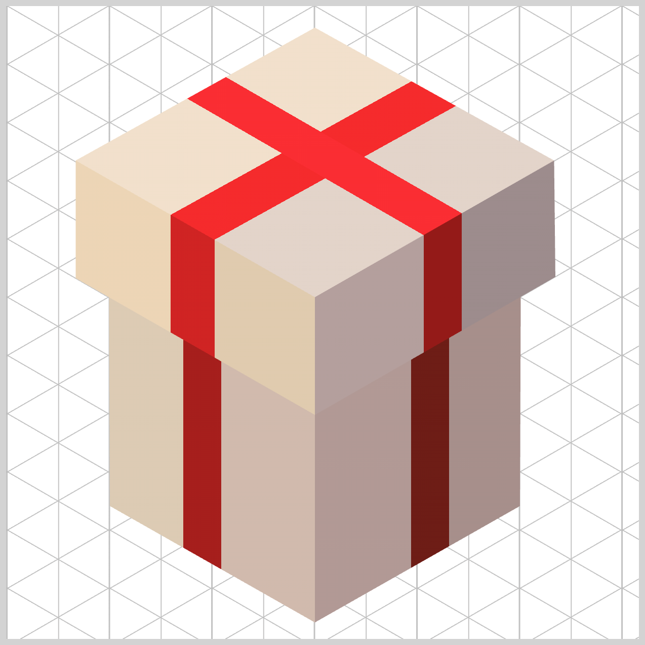 Isometric Gift Box - Preview with Grid