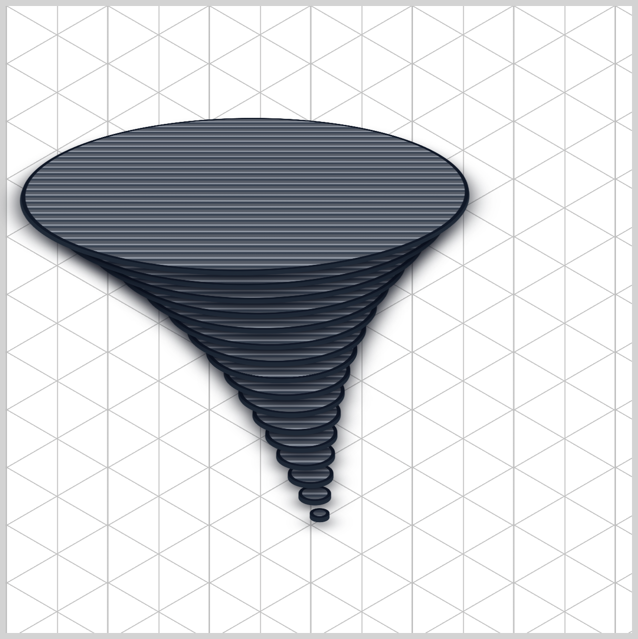 Isometric Tornado - Static Image with Grid