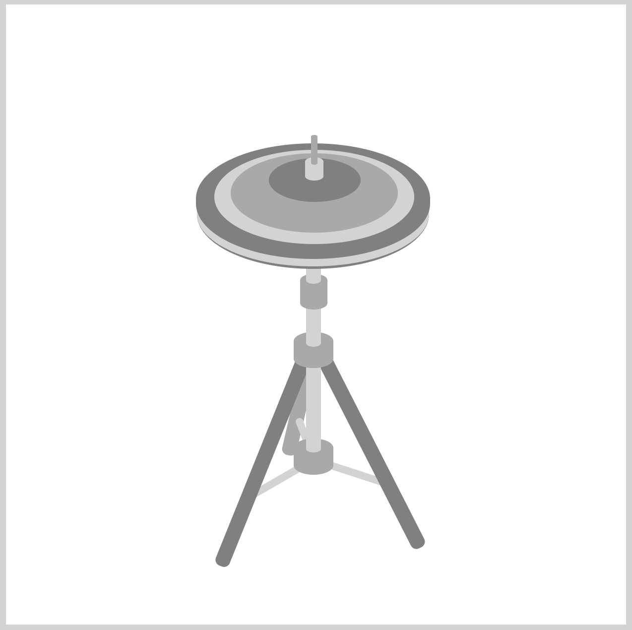 Isometric Hi-Hat Cymbals - Grayscale Preview