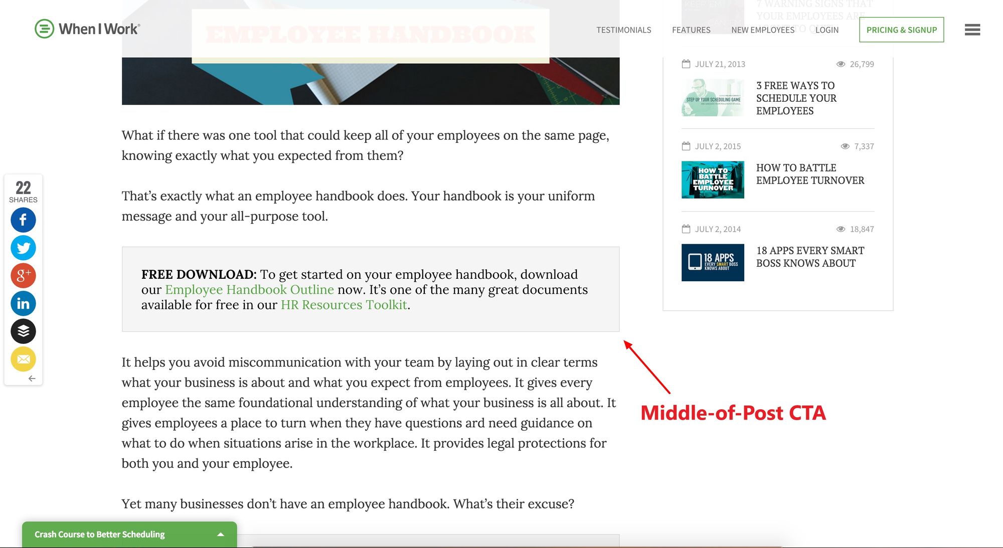 UTM-tags middle of post