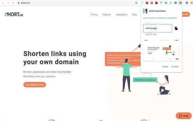 Short.cm Google Chrome Extension