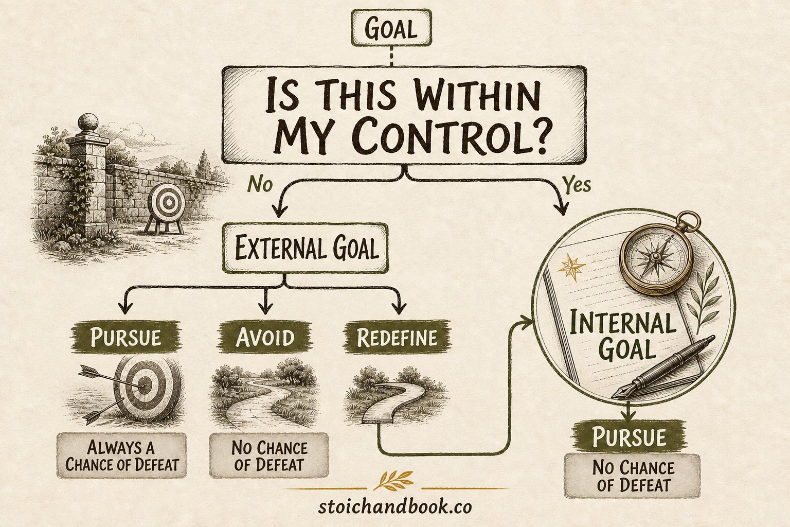Stoic flowchart on setting goals
