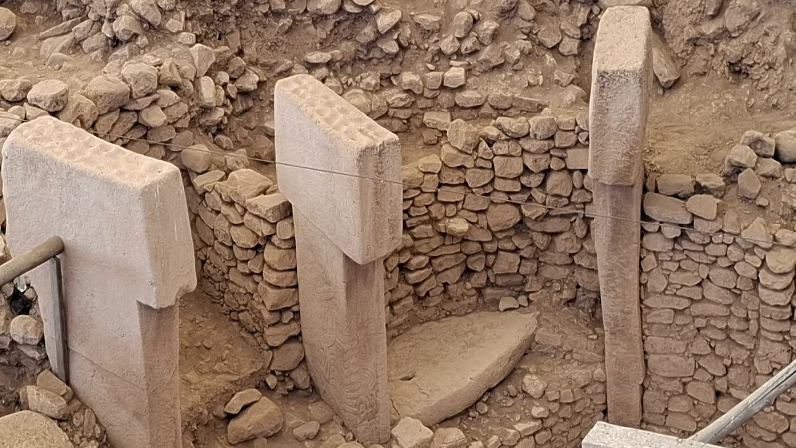 Close-up of a carved pillar, Göbeklitepe, Turkey Close-up of a carved pillar, Göbeklitepe, Turkey