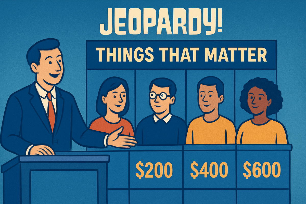 I'll Take "Things That Matter" for $1,000: A Jeopardy-Style Roundup
