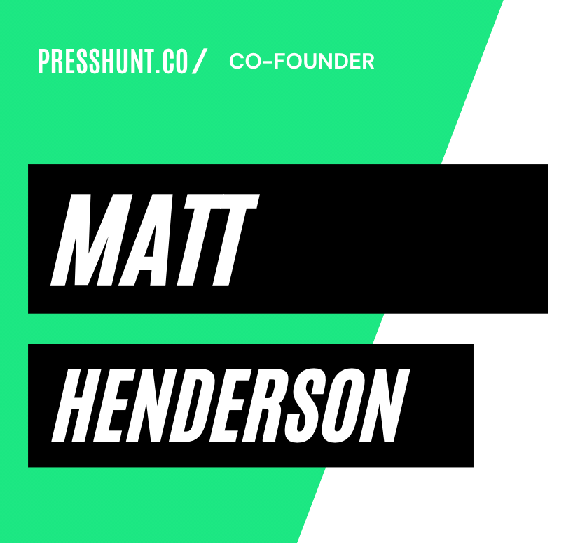 Matt Henderson CEO of Press Hunt Exclusive Interview with Tony Shap