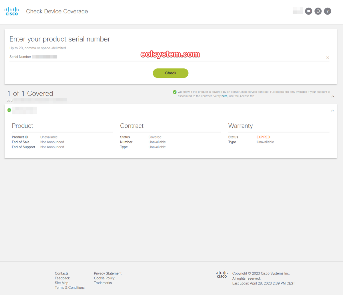 Checking the Contract Status of Your Device