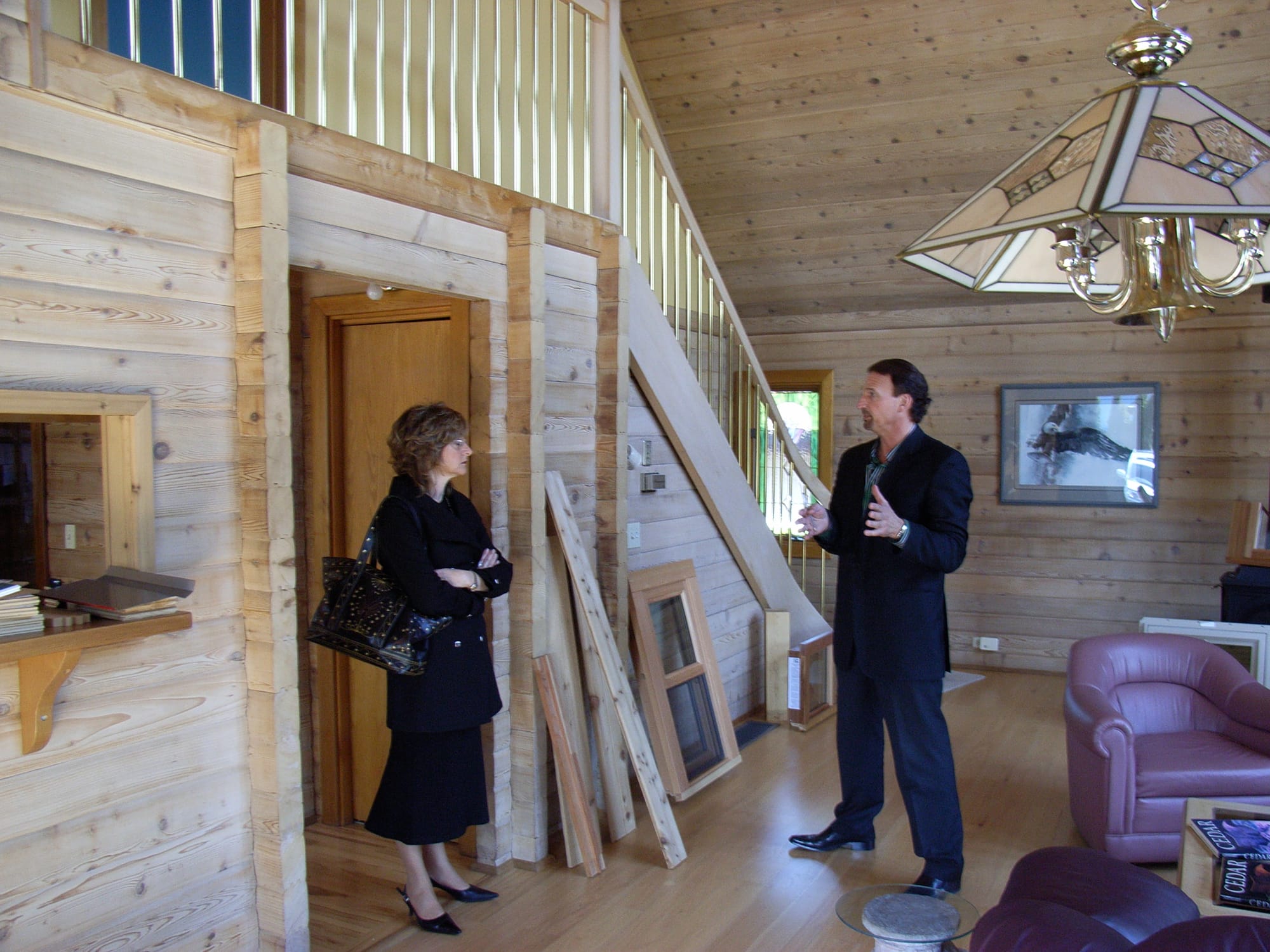 MODERN AND WARM: Beautifully displayed the cedar timber homes were modern and easily constructed by home owners. PHOTOS: Alan Adams