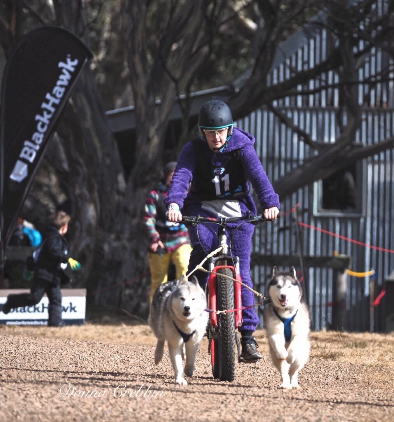 DOUBLE TROUBLE: Sam Hughes  also competing in the two dog race at Dinner Plain. 