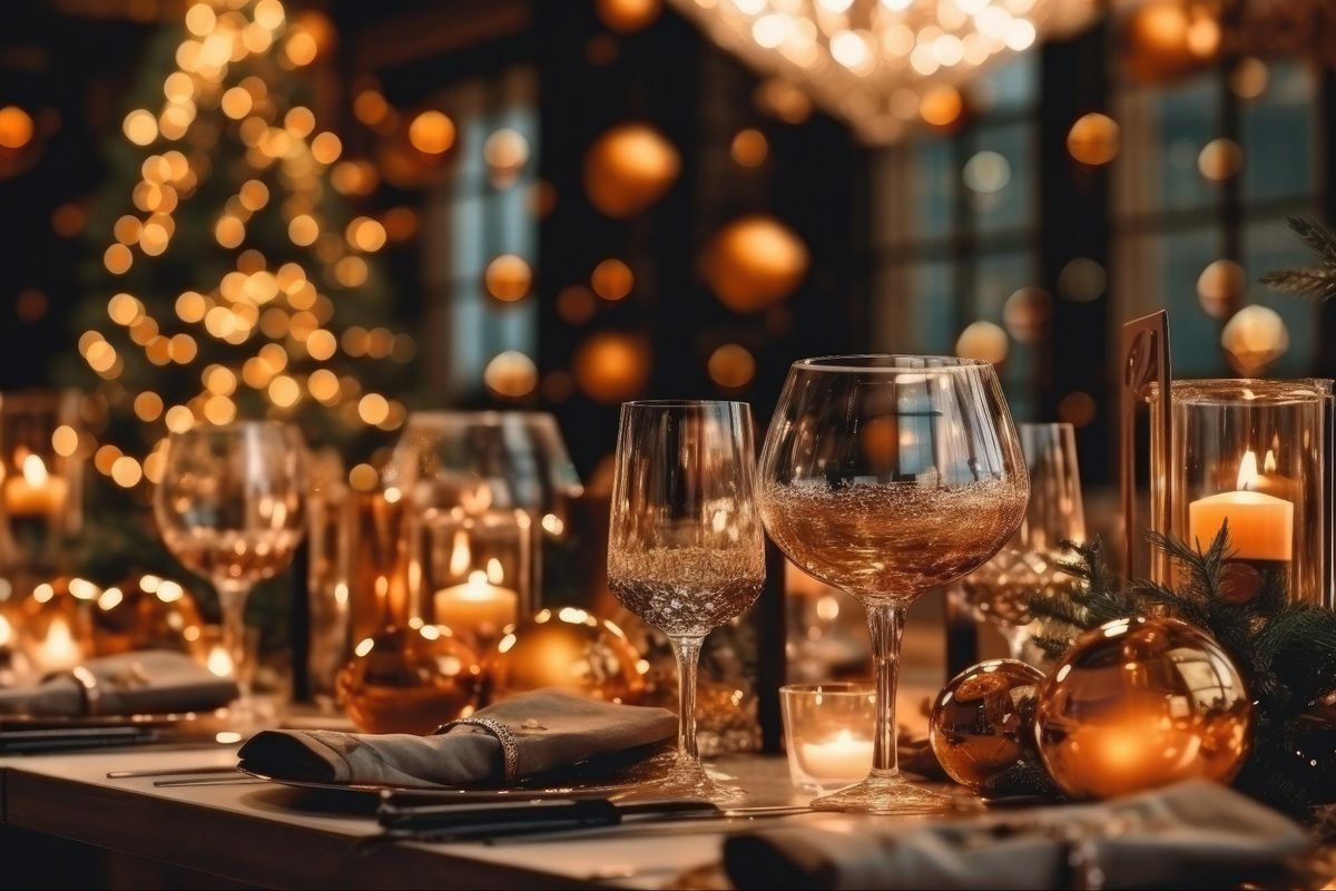 Un repas assis pour célébrer Noël en entreprise