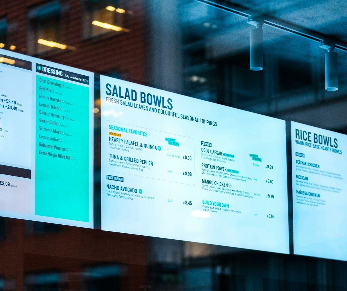 Please, I beg you to stop putting food menus on TVs
