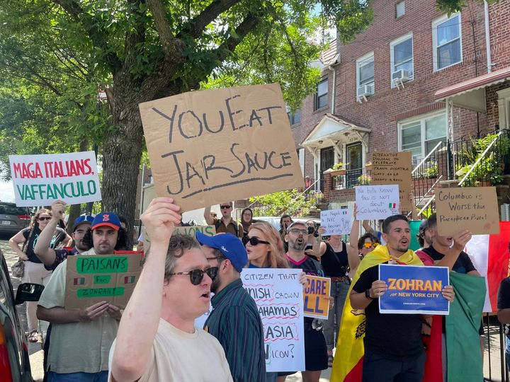 Chanting ‘Danny DeVito,’ Italians for Zohran tell protesters to get over Columbus already