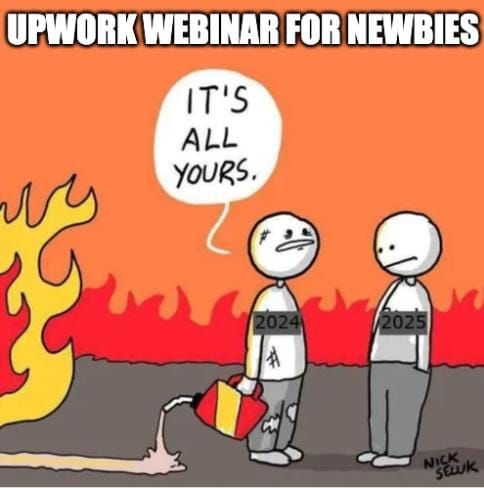 Upwork memes and New Year 2025 predictions