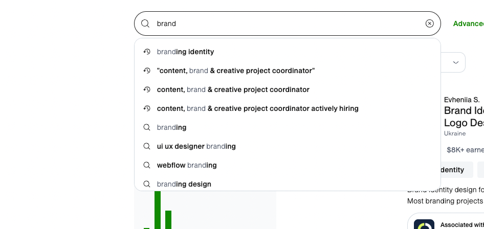 Upwork title. How to determine which search queries can be combined there.