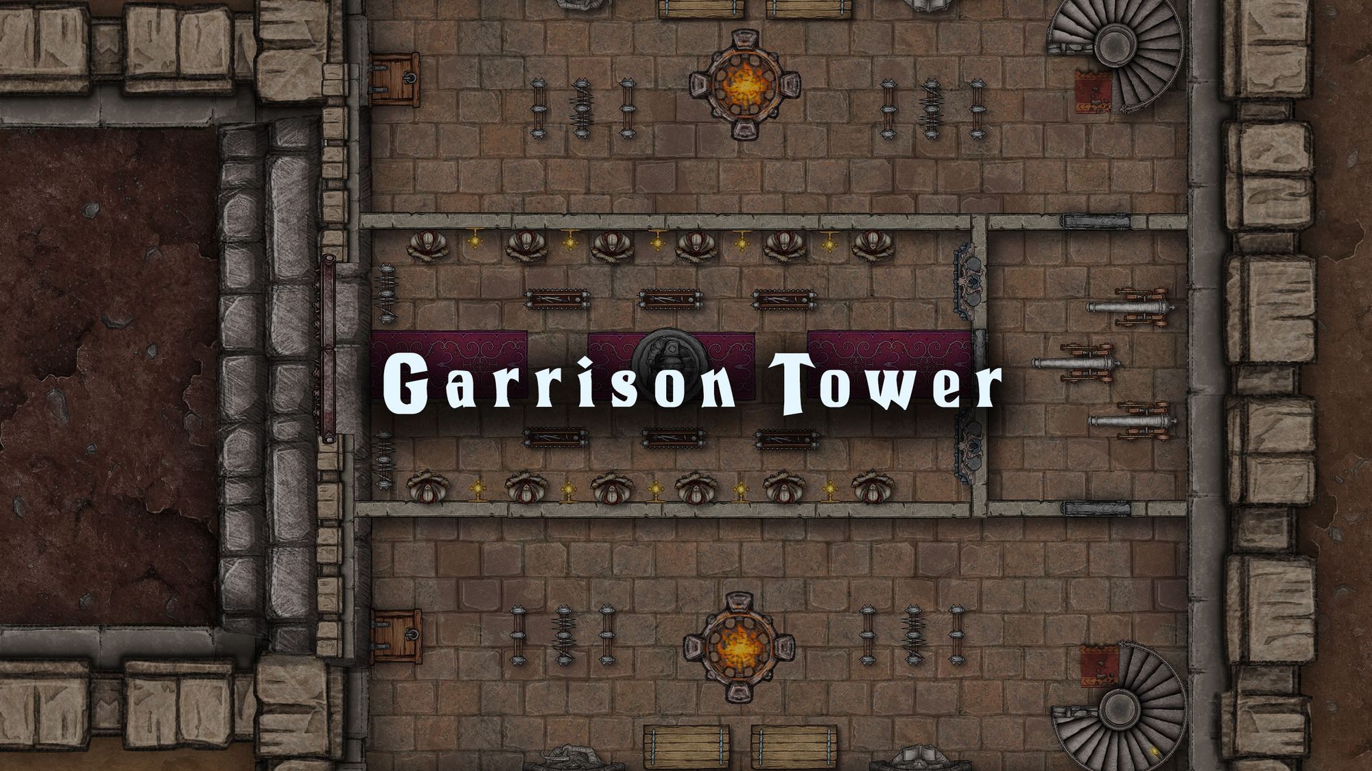 Garrison tower battle map — D&D 5e VTT by D&D ReinKarnated