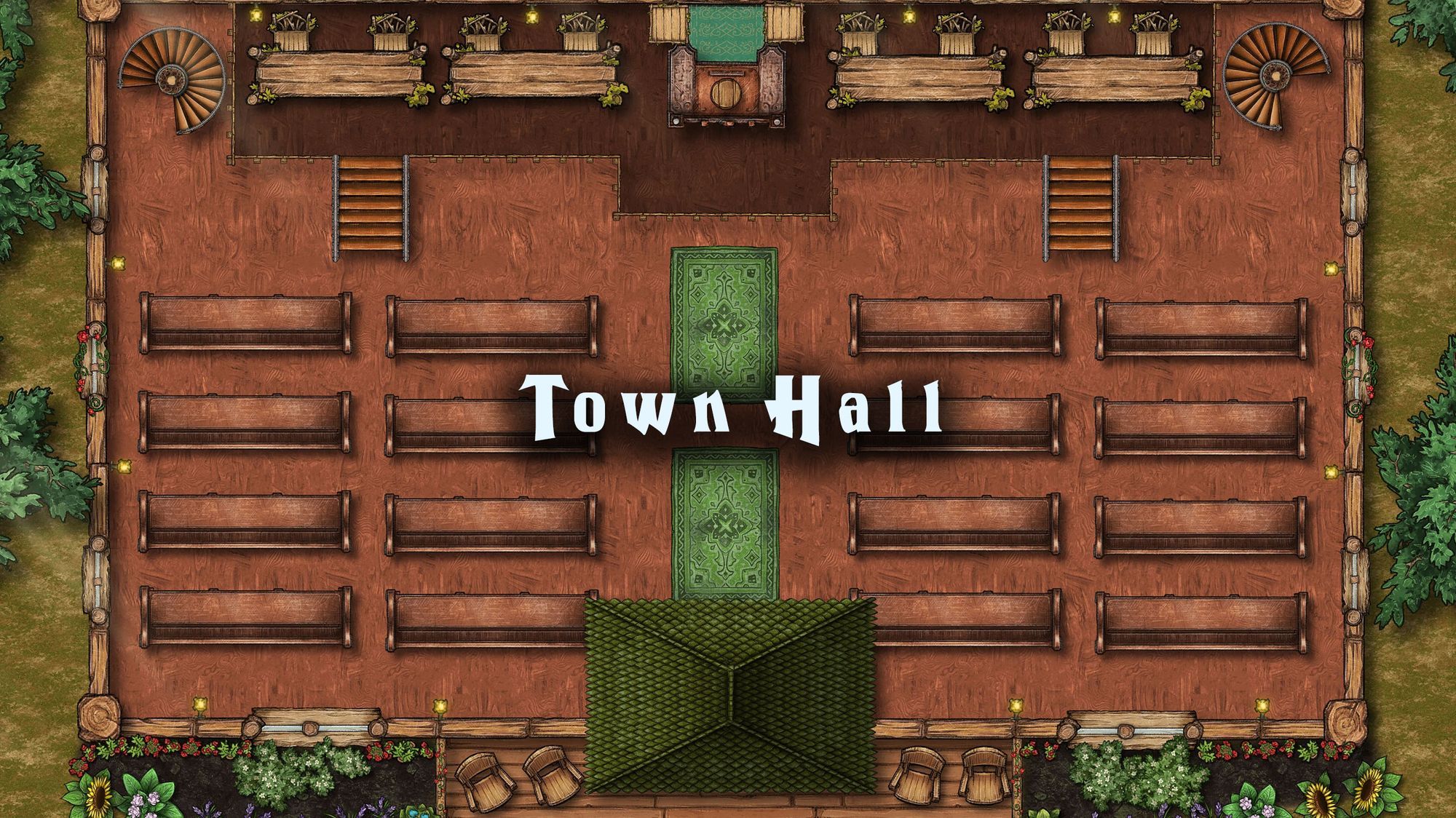 Town hall battle map — D&D 5e VTT by D&D ReinKarnated