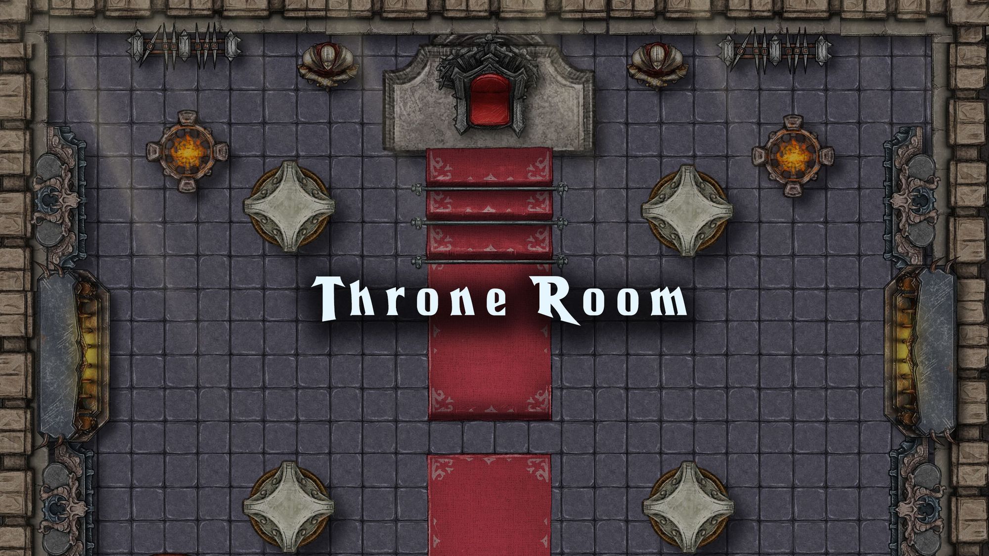 Throne room battle map — D&D 5e VTT by D&D ReinKarnated