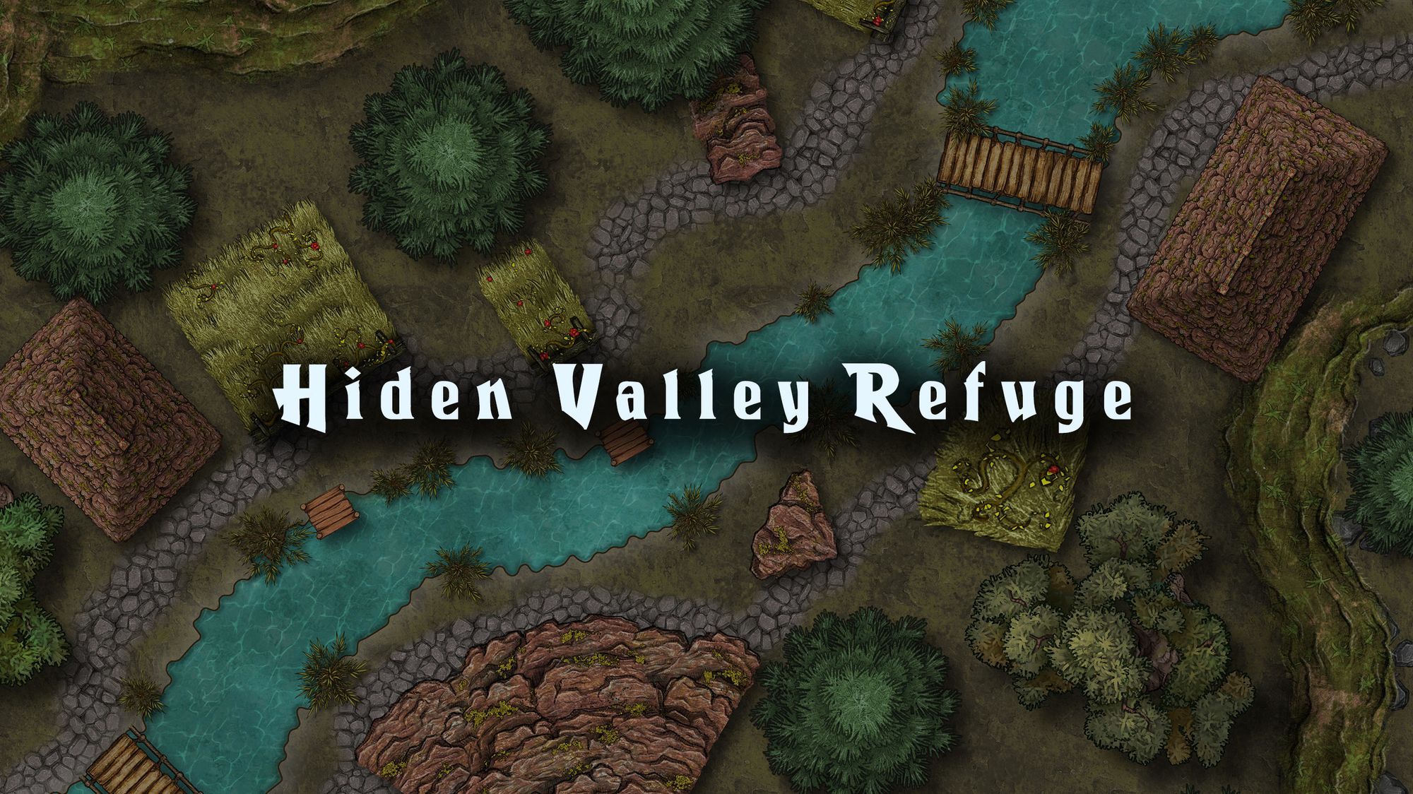 Hidden Valley Refuge battle map — D&D 5e VTT by D&D ReinKarnated