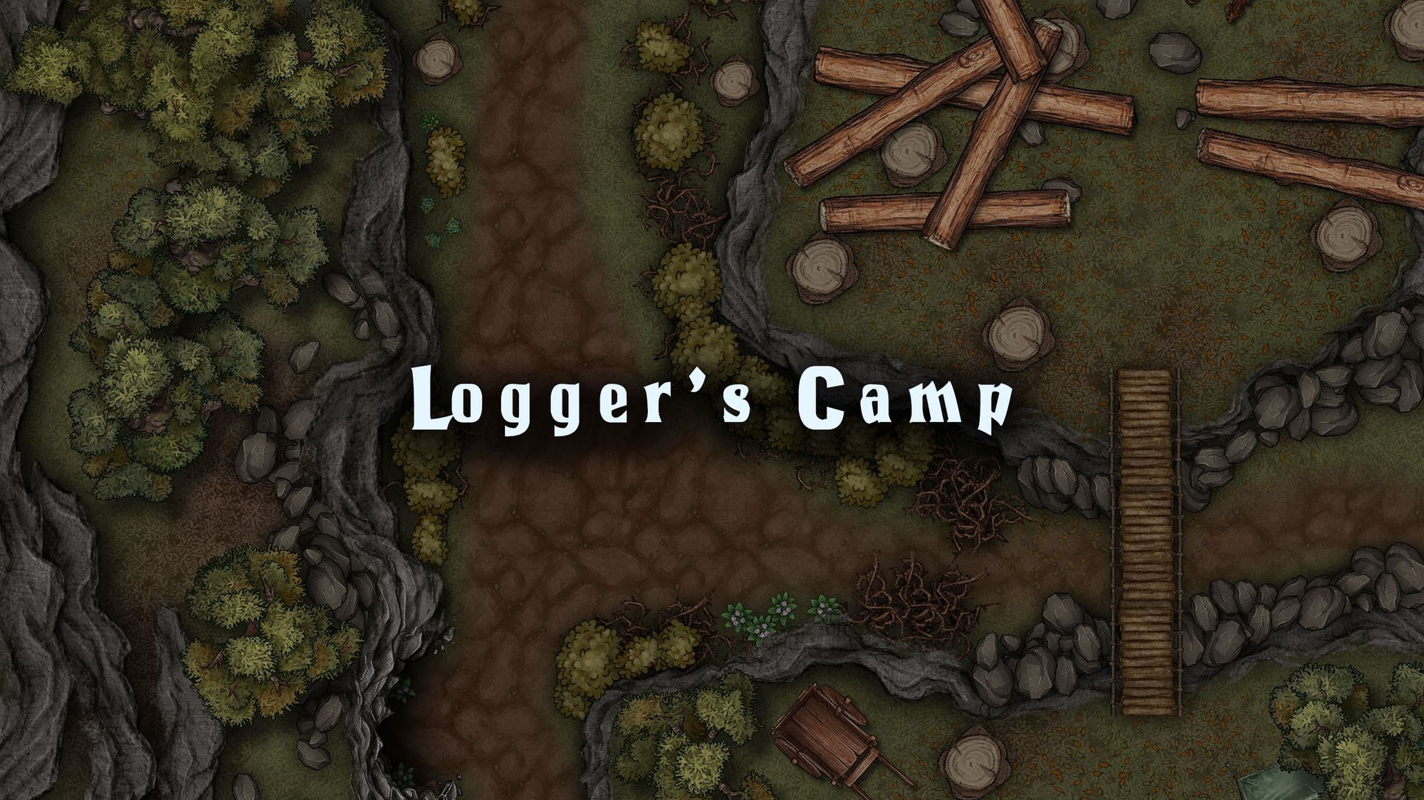 Logger's camp battle map — D&D 5e VTT by D&D ReinKarnated