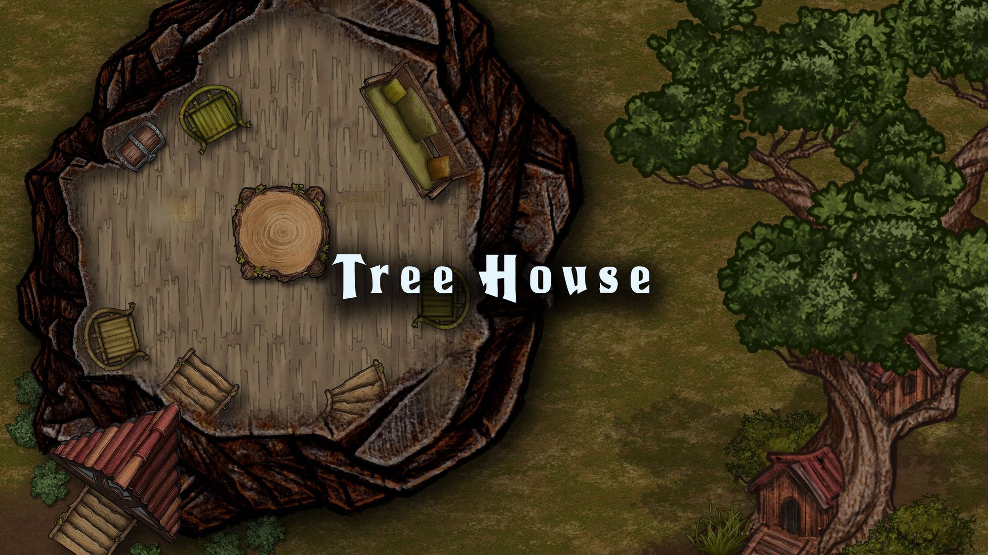Tree House battle map — D&D 5e VTT by D&D ReinKarnated