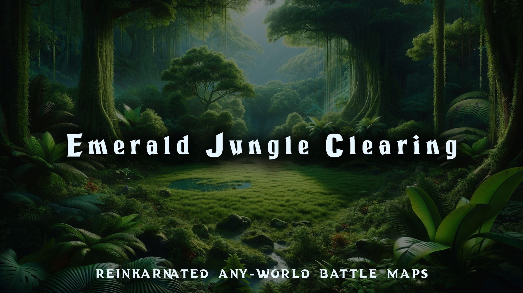 Emerald Jungle Clearing battle map — D&D 5e VTT by D&D ReinKarnated