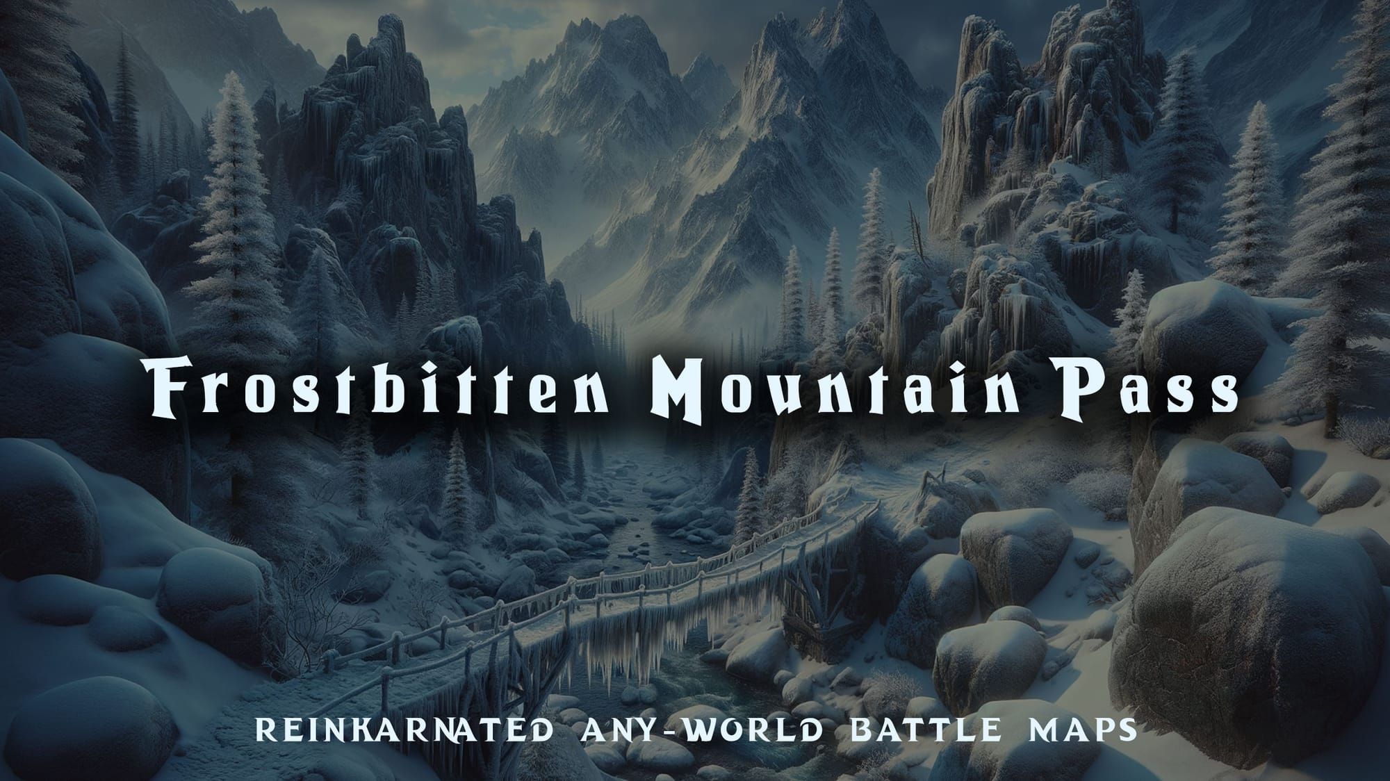 Frostbitten Mountain Pass battle map — D&D 5e VTT by D&D ReinKarnated