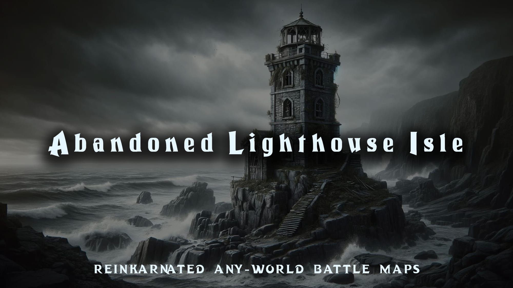 Abandoned Lighthouse Isle battle map — D&D 5e VTT