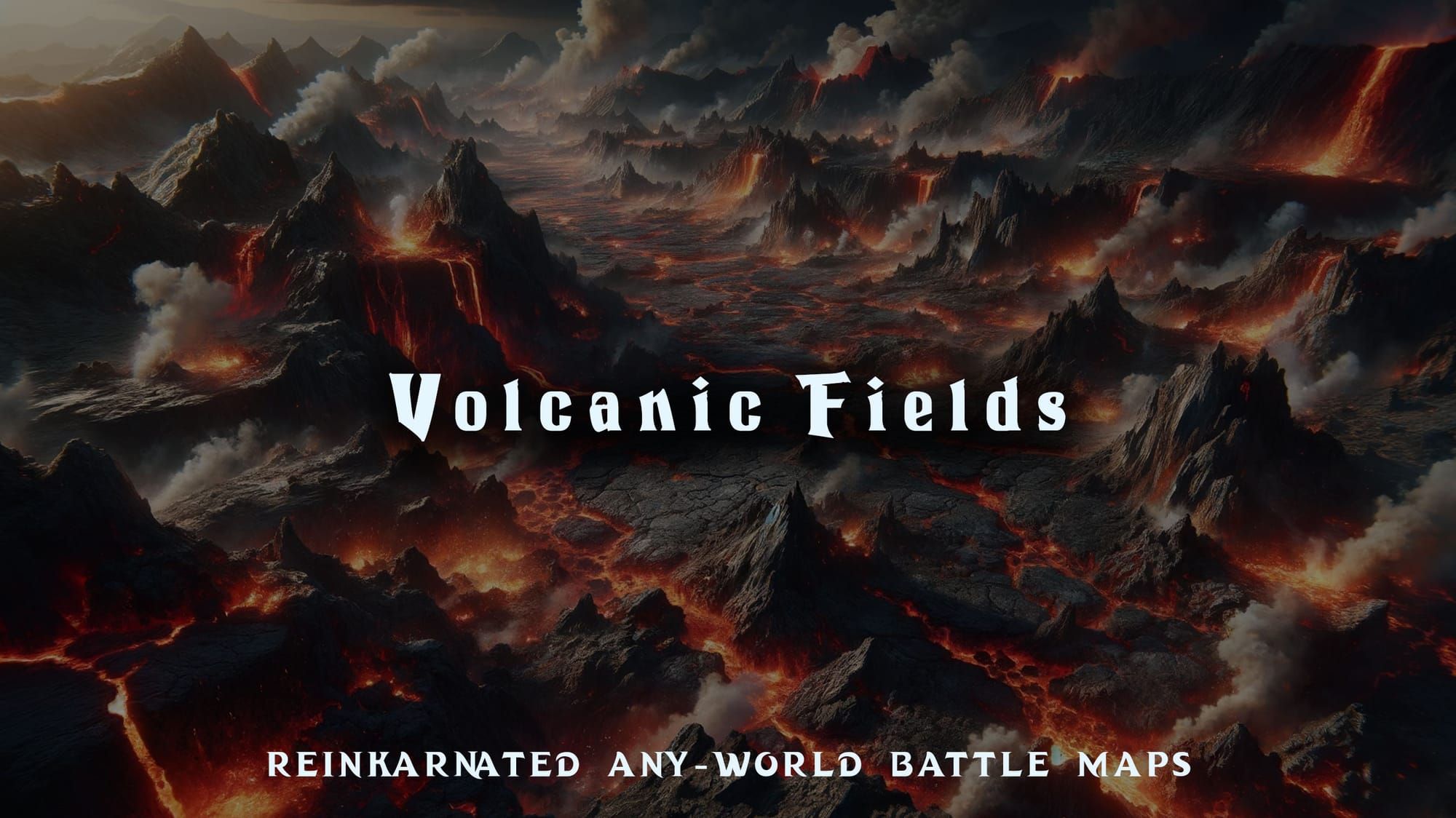 Volcanic Fields battle map — D&D 5e VTT by D&D ReinKarnated