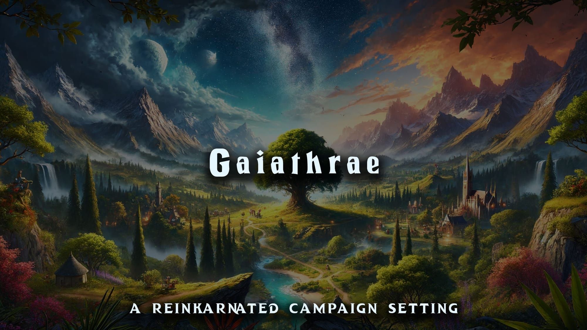 Gaiathrae world map — homebrew D&D 5e setting by D&D ReinKarnated