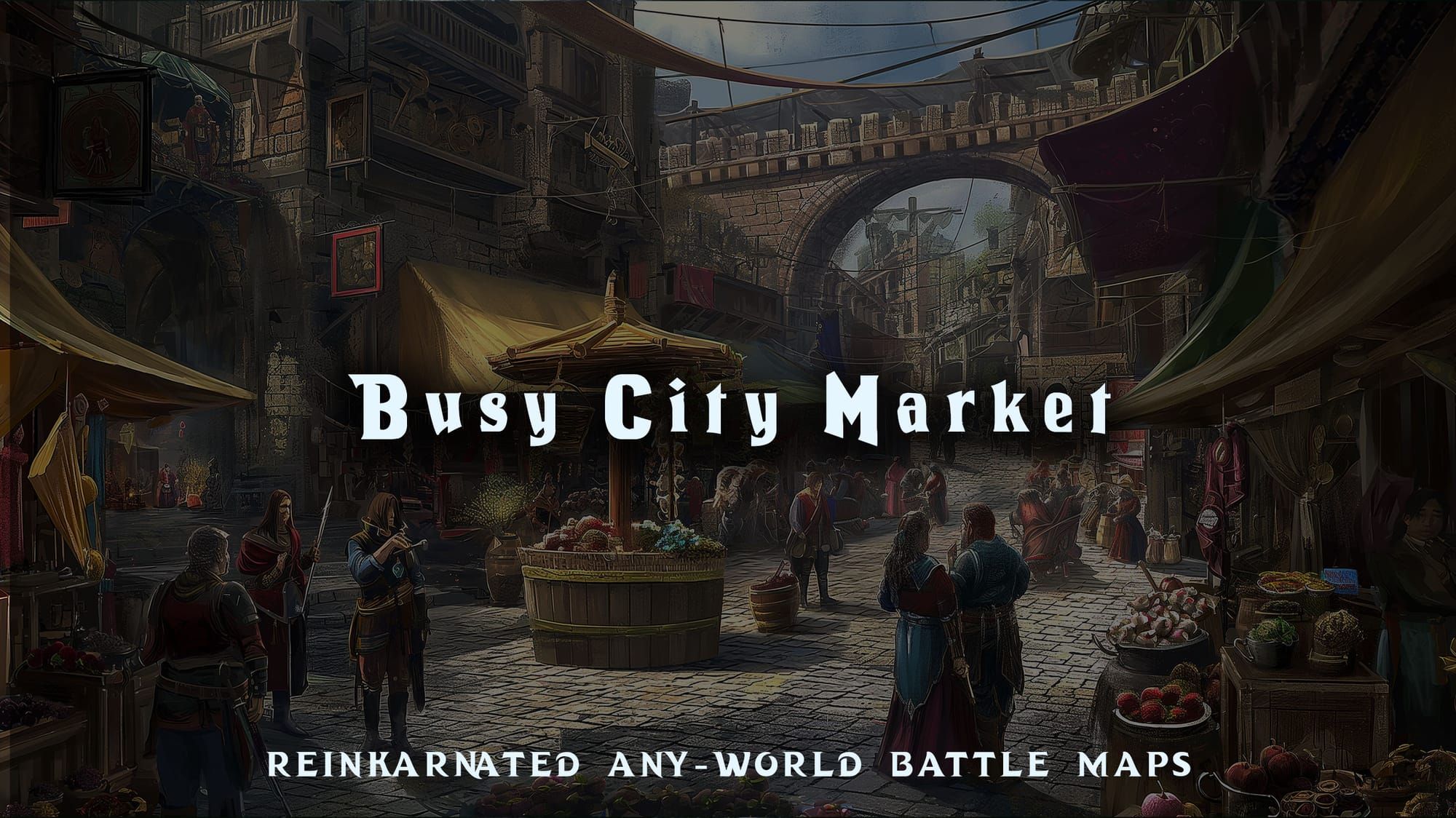City market battle map — D&D 5e VTT by D&D ReinKarnated
