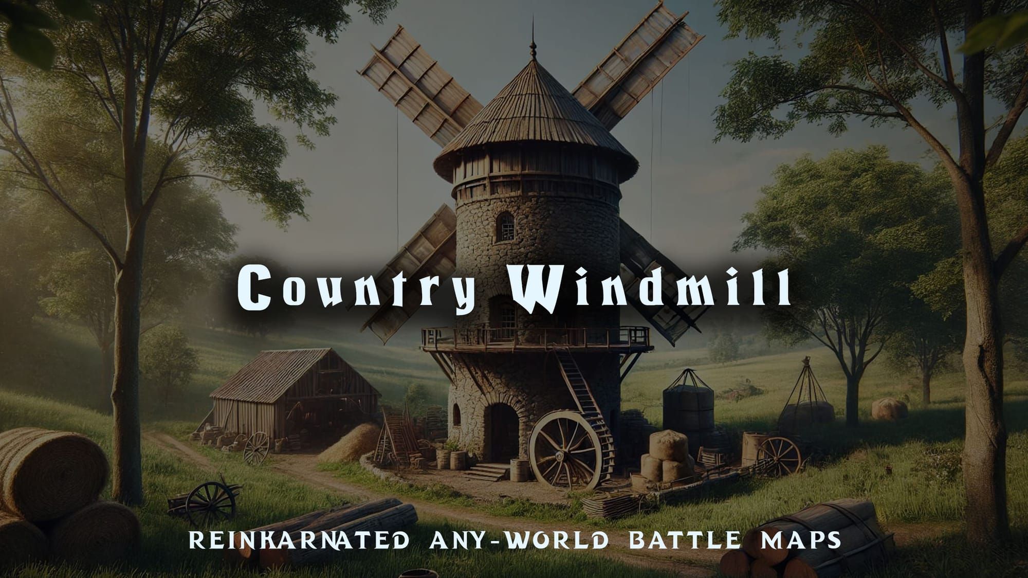 Country Windmill battle map — D&D 5e VTT by D&D ReinKarnated