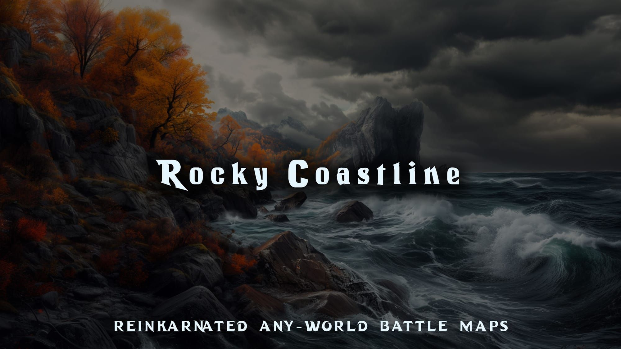 Rocky Coastline battle map — D&D 5e VTT by D&D ReinKarnated