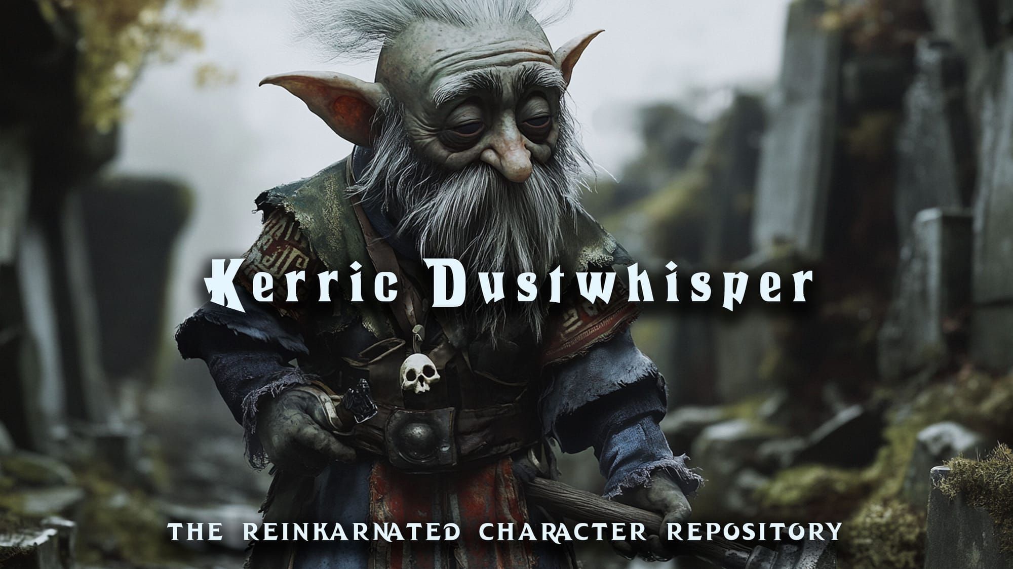 Kerric Dustwhisper gravekeeper NPC portrait — D&D 5e by D&D ReinKarnated