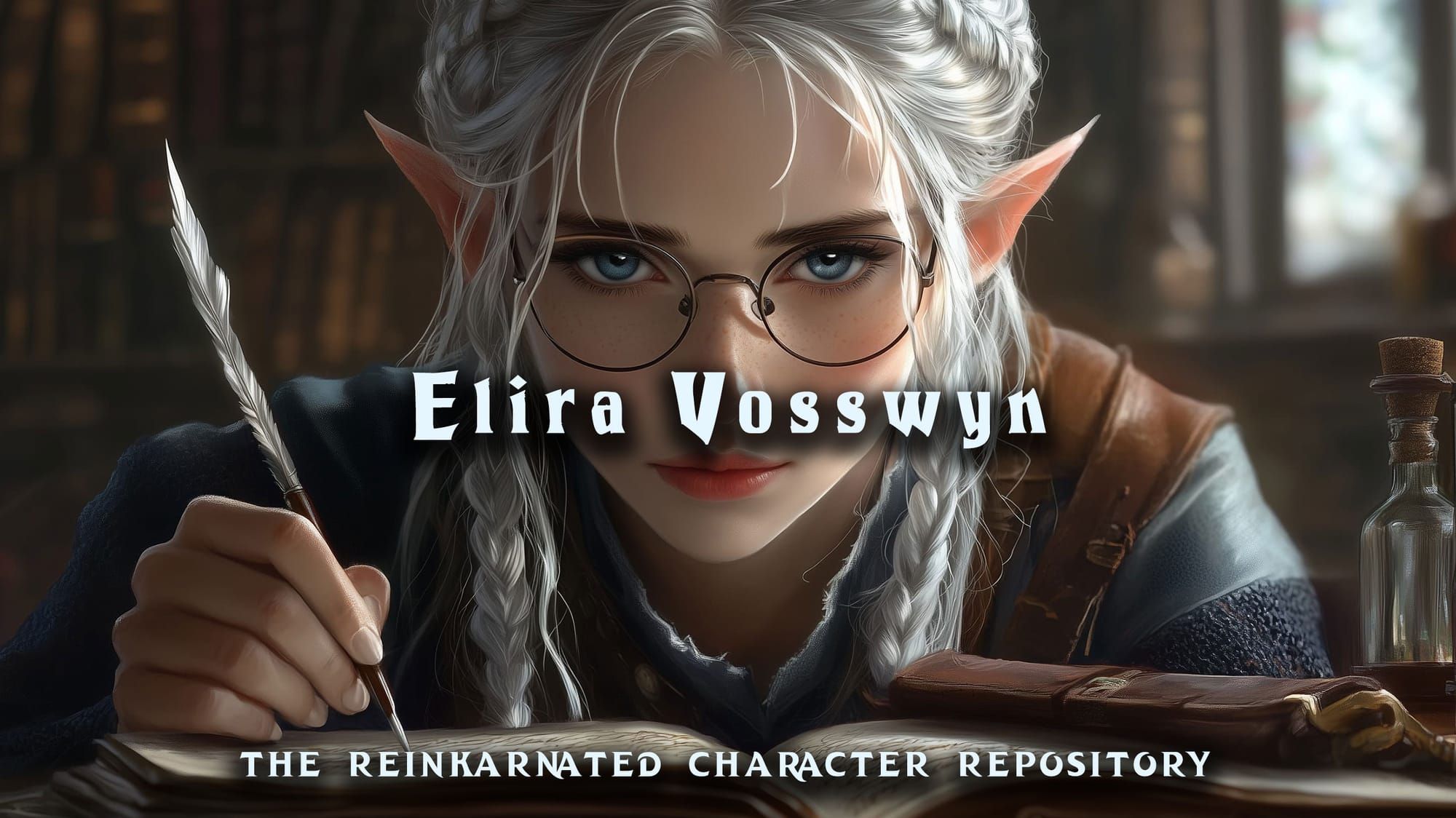 Elira Vosswyn scribe NPC portrait — D&D 5e by D&D ReinKarnated