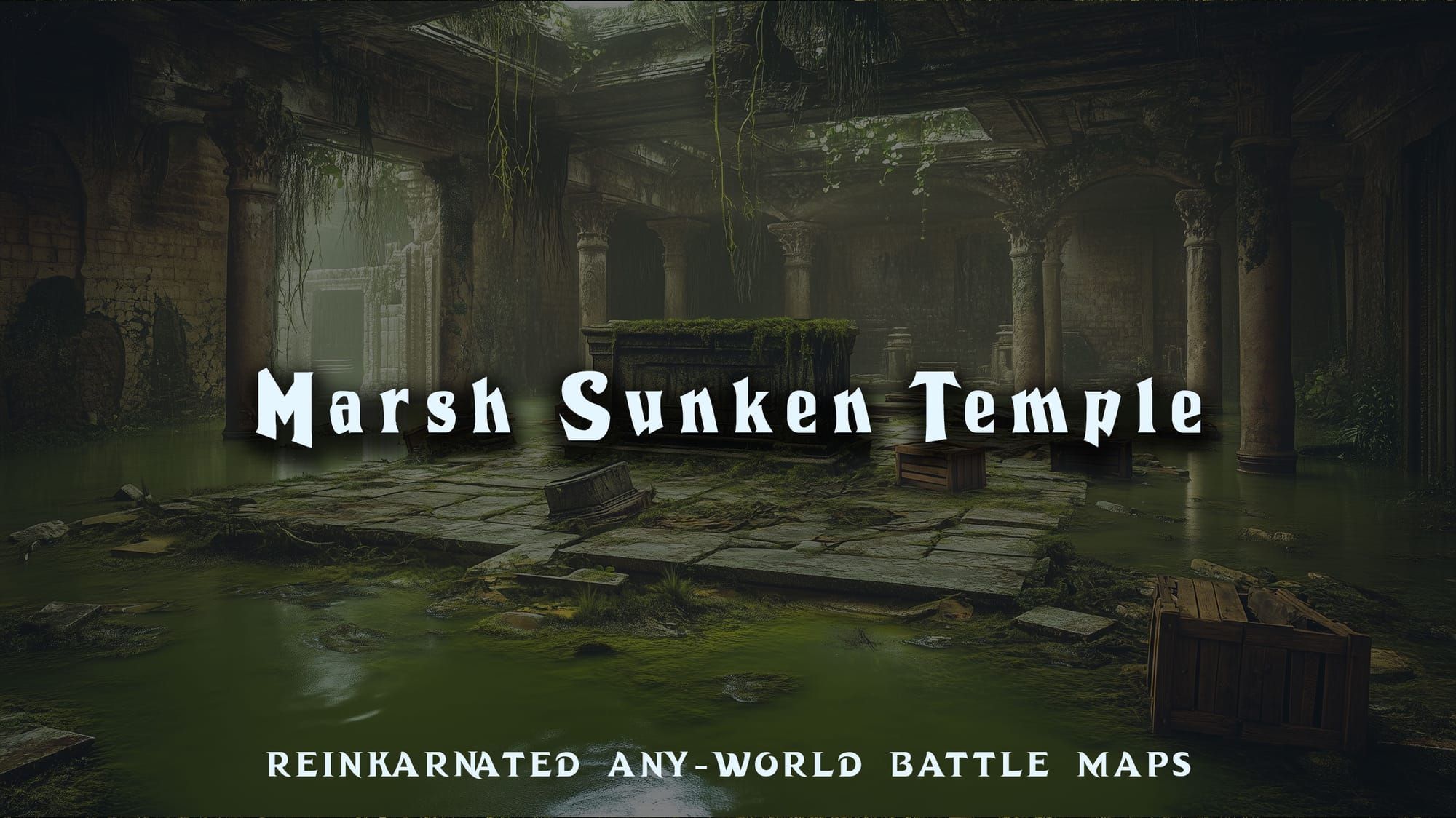 Marsh Sunken Temple battle map — D&D 5e VTT by D&D ReinKarnated