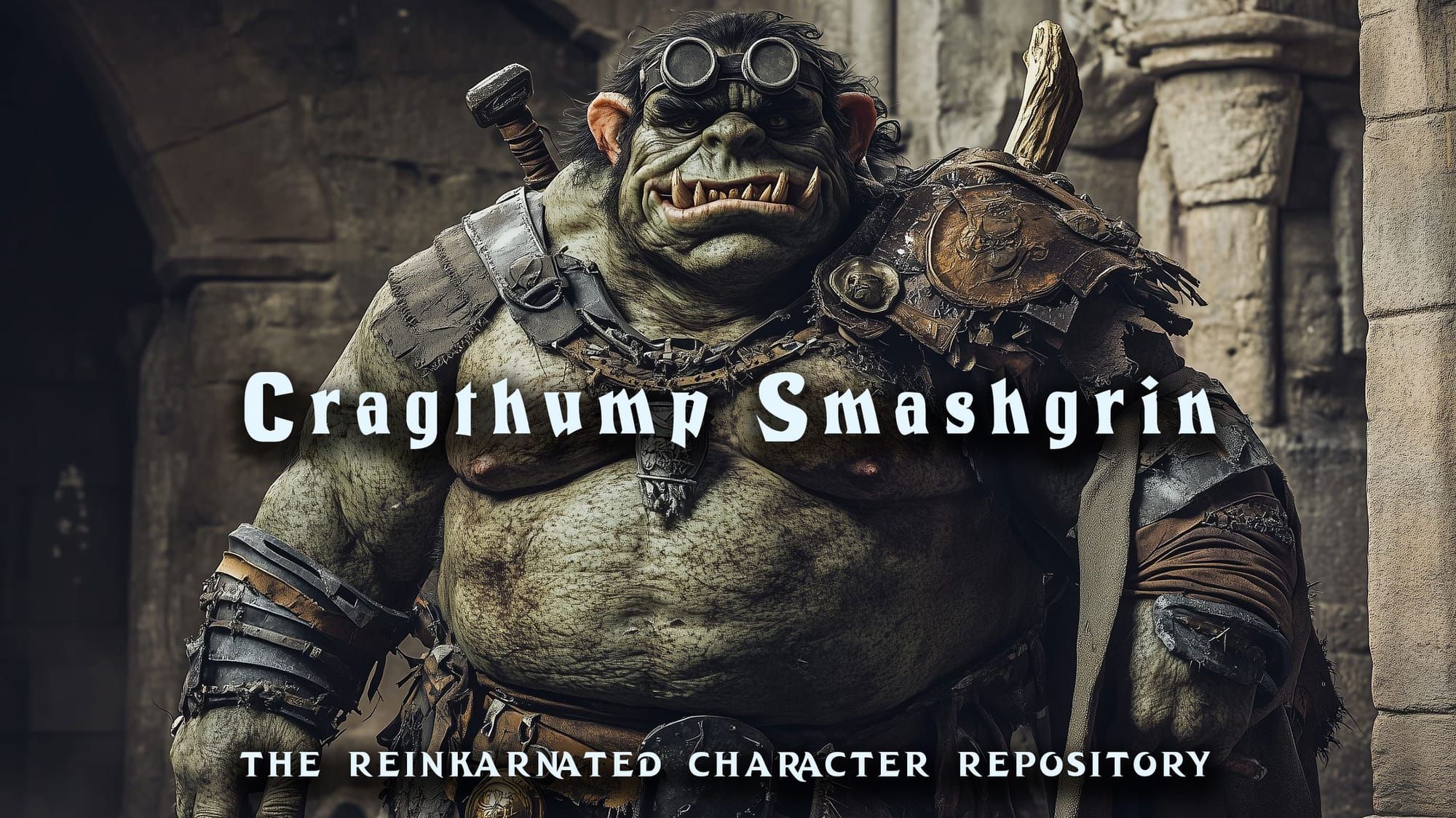 Cragthump Smashgrin ogre revolutionary NPC portrait — D&D 5e