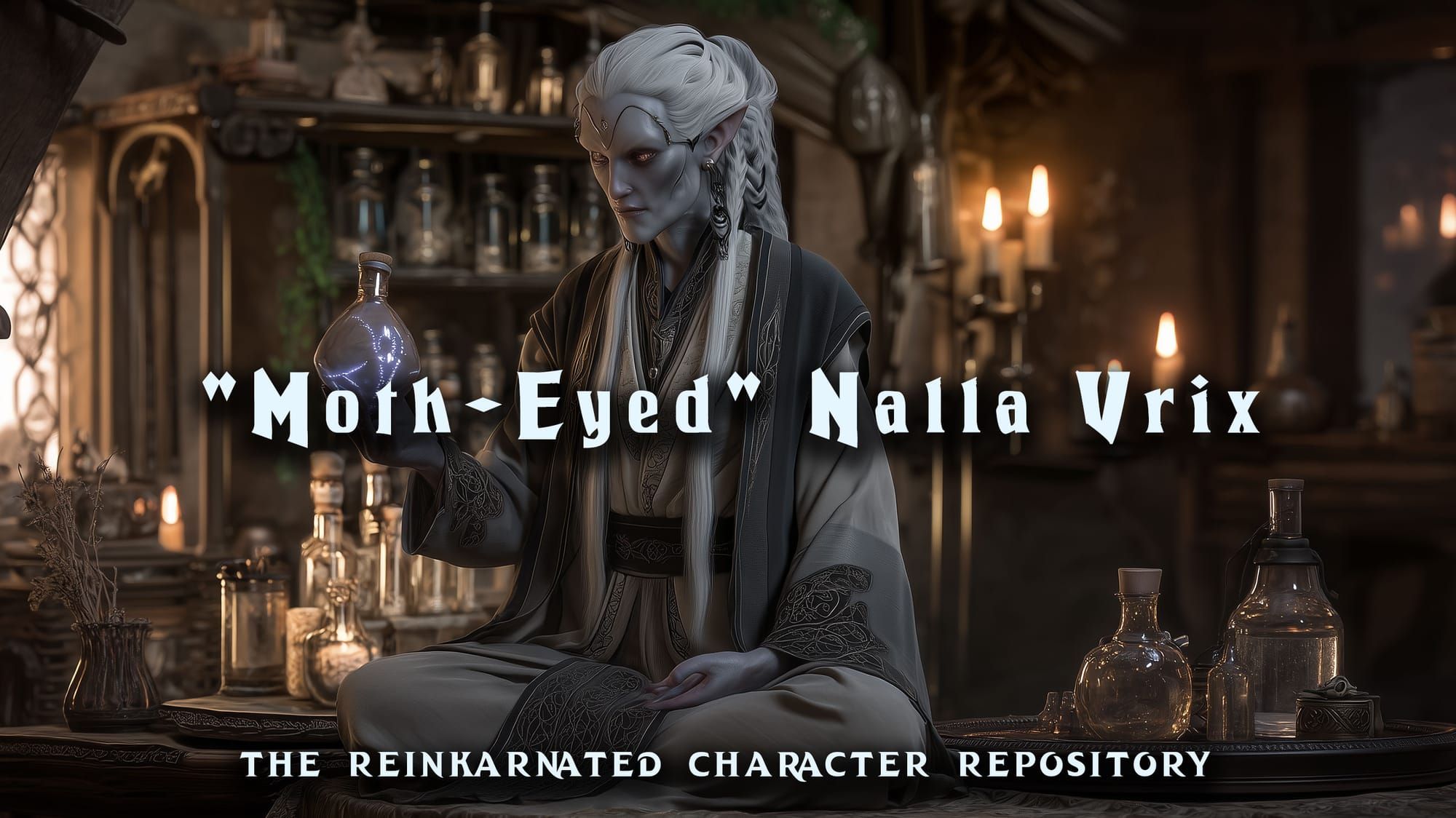 Moth-Eyed Nalla Vrix aarakocra rogue NPC portrait — D&D 5e