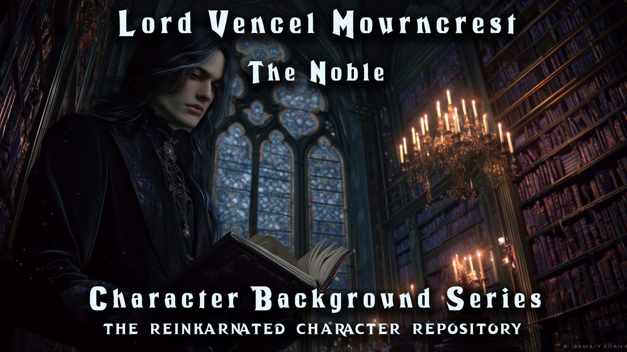 Lord Vencel Mourncrest human noble NPC portrait — D&D 5e
