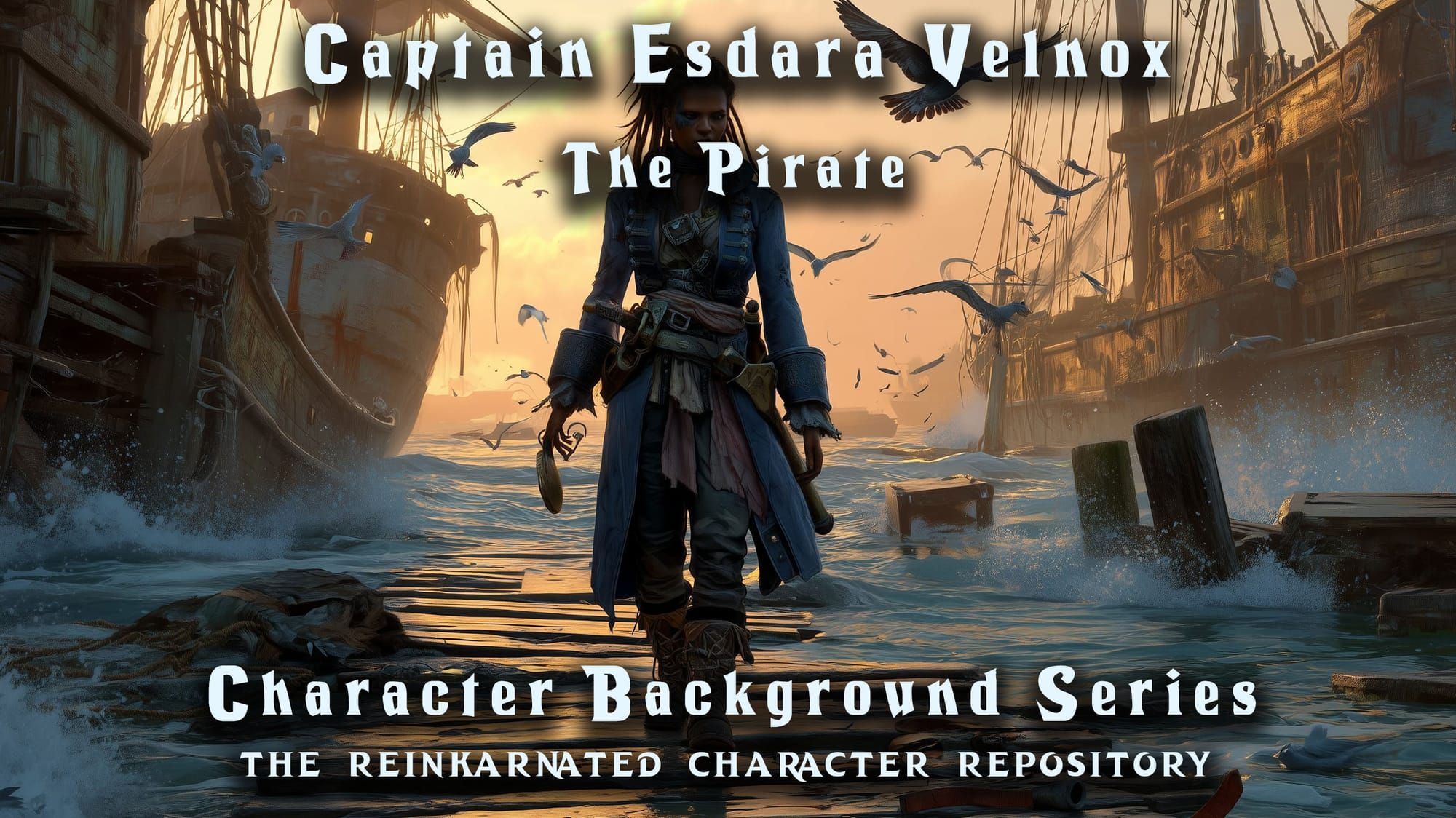 Esdara Velnox half-elf pirate NPC portrait — D&D 5e by D&D ReinKarnated