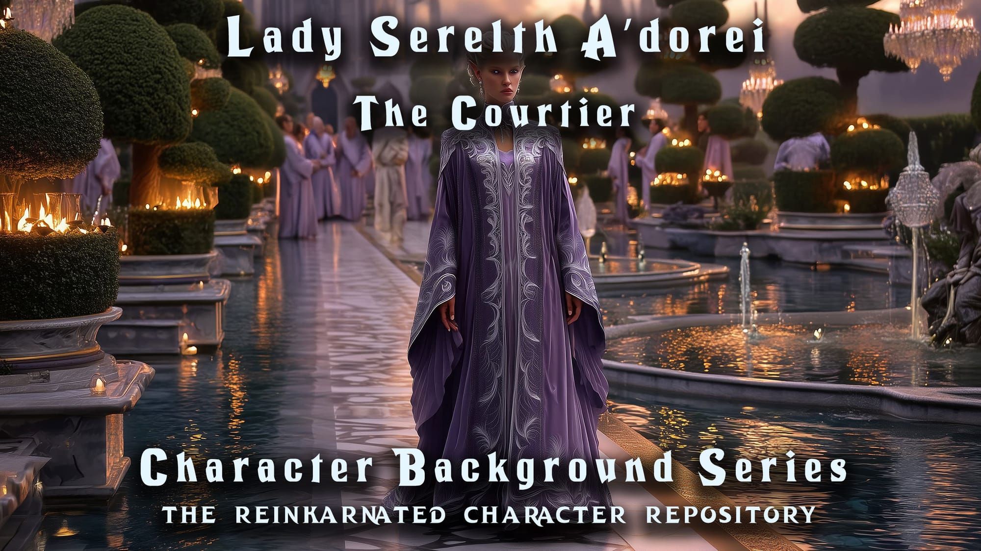 Lady Serelth A'dorei elf courtier NPC portrait — D&D 5e