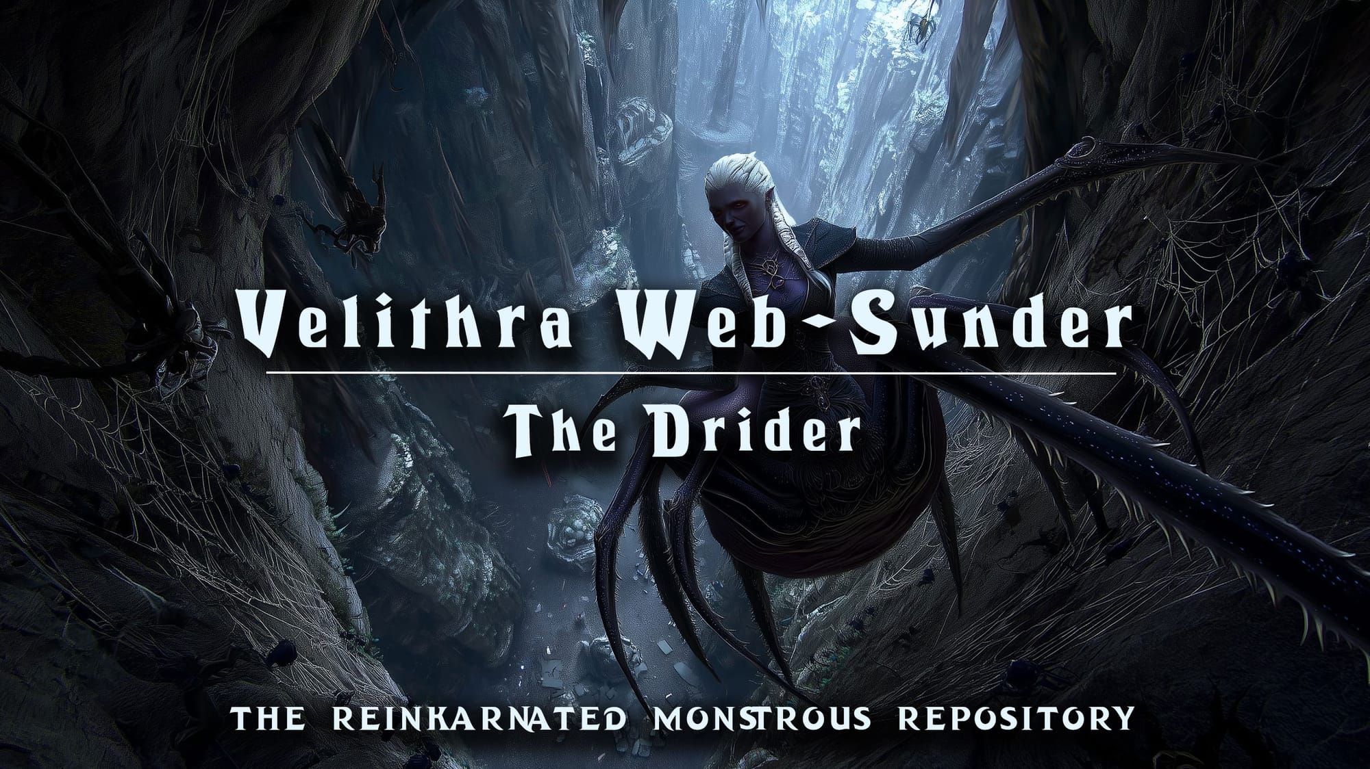 Velithra Web-Sunder drider monstrosity art — homebrew D&D 5e
