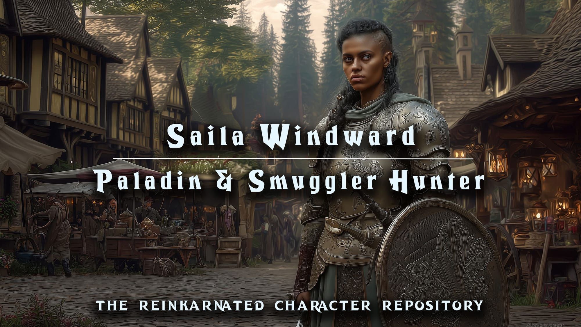 Saila Windward human paladin NPC portrait — D&D 5e