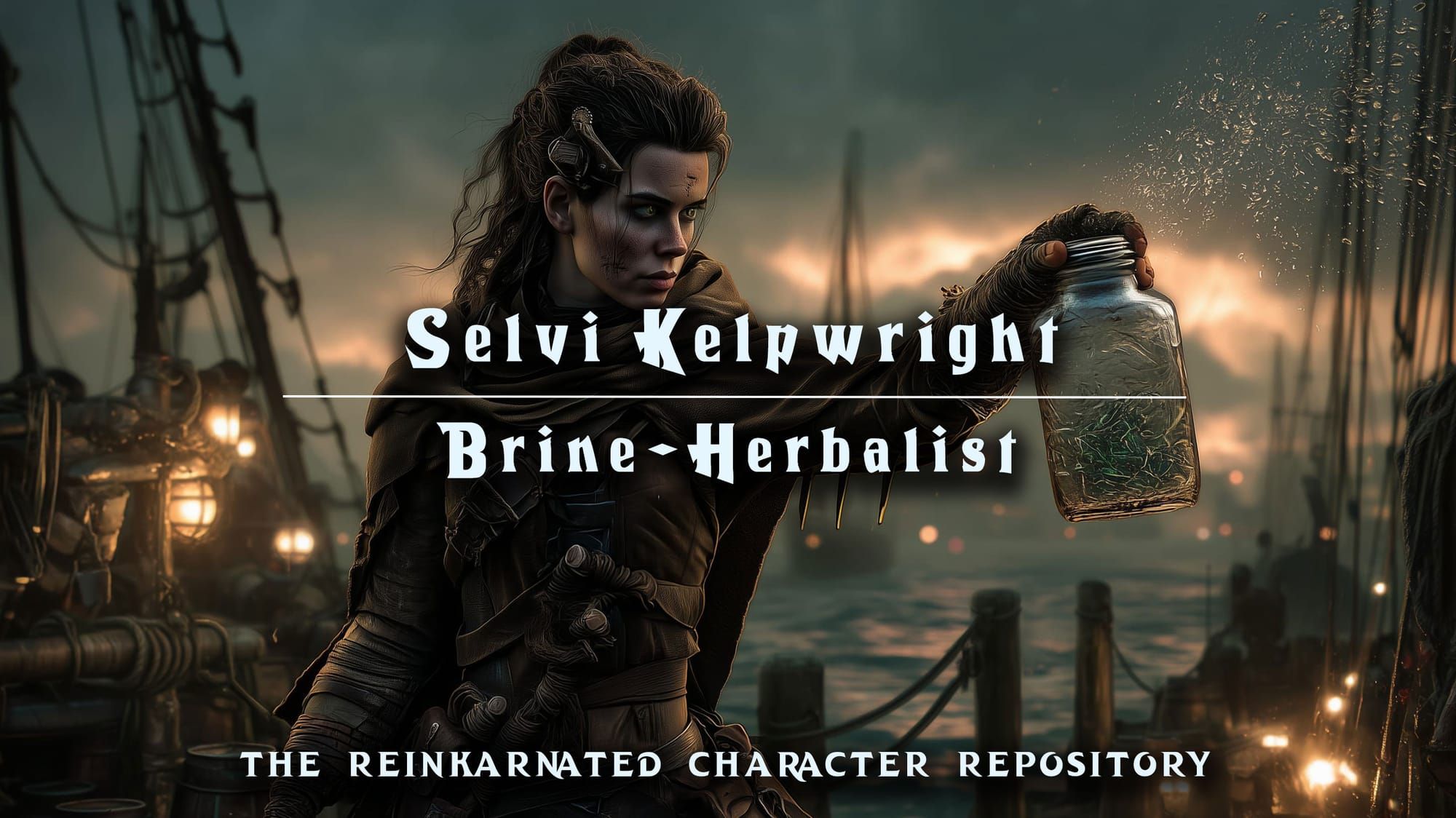 Selvi Kelpwright brine-herbalist NPC portrait — D&D 5e by D&D ReinKarnated