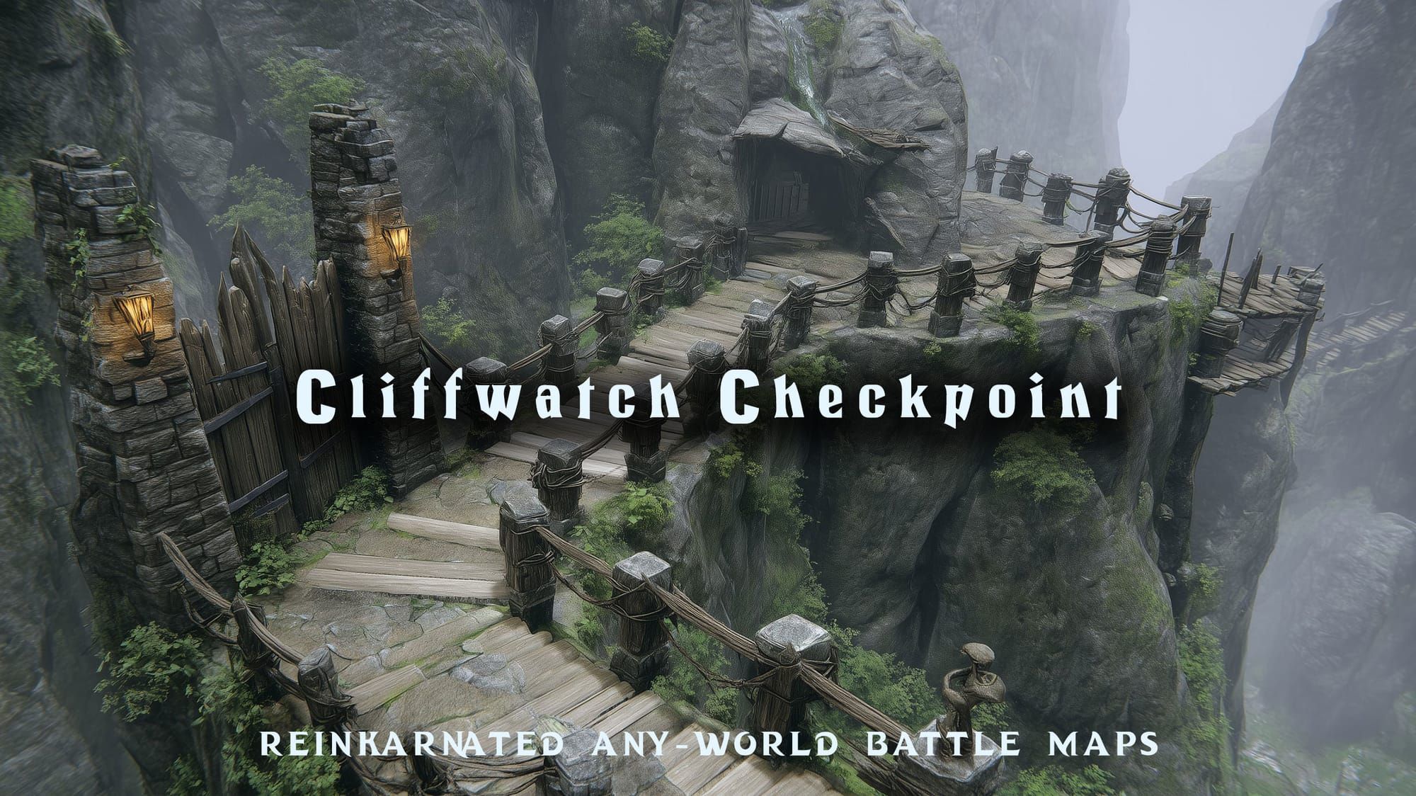 Cliffwatch Checkpoint battle map — D&D 5e VTT by D&D ReinKarnated