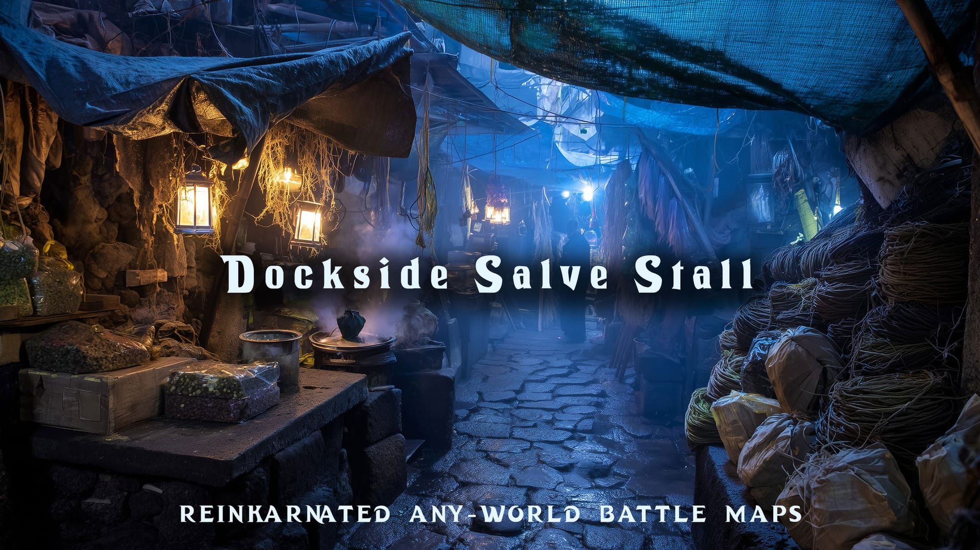 Dockside Salve Stall battle map — D&D 5e VTT by D&D ReinKarnated