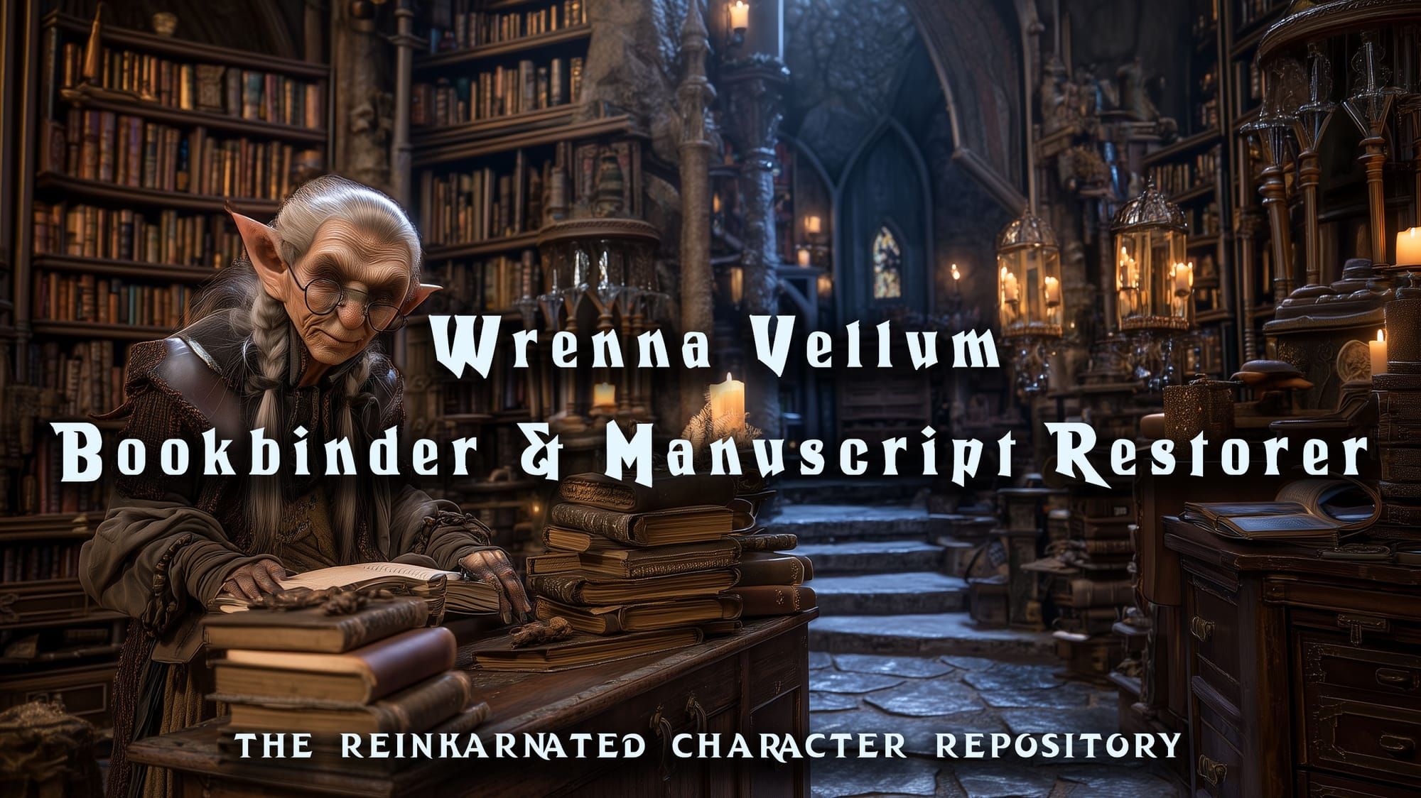 Wrenna Vellum - Bookbinder & Manuscript Restorer of the Scholars' Ward
