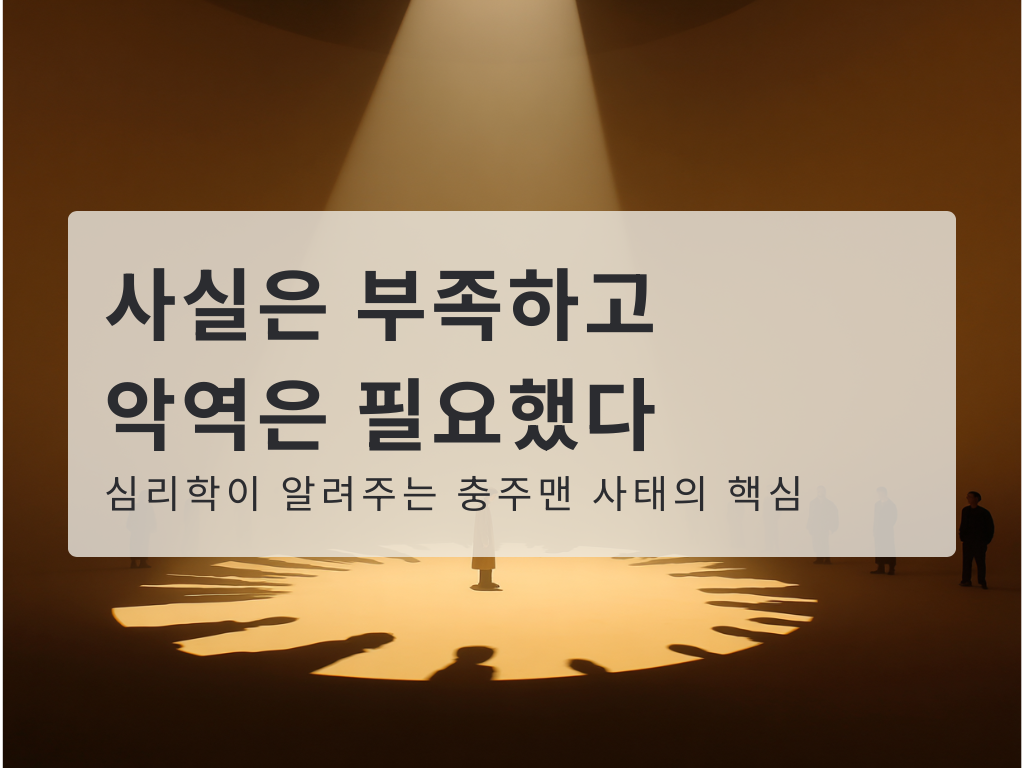 사실은 부족했고, 악역은 필요했다: 심리학이 알려주는 충주맨 사태의 핵심