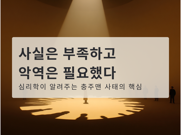 사실은 부족했고, 악역은 필요했다: 심리학이 알려주는 충주맨 사태의 핵심