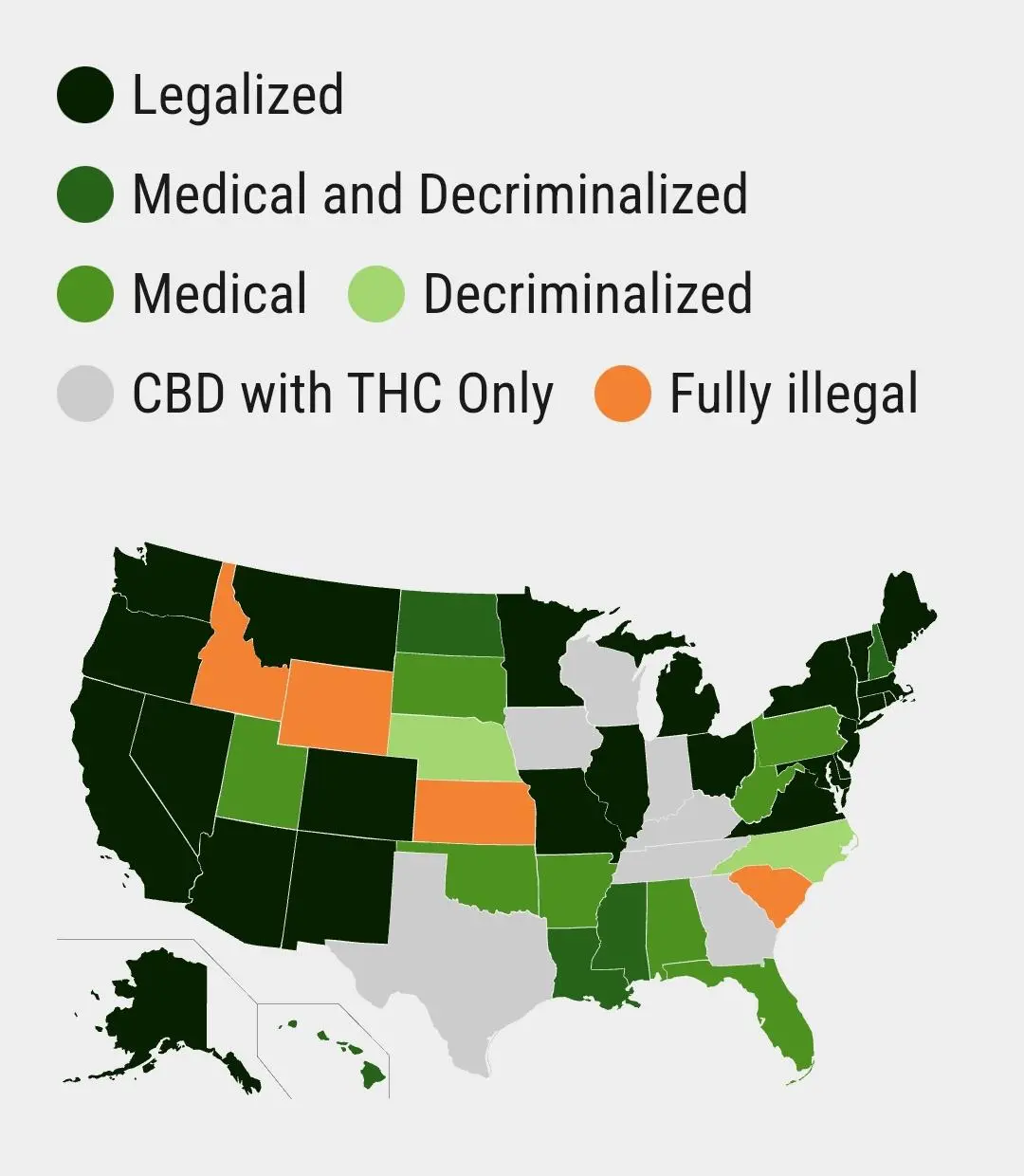 MARIJUANA LEGALITY BY STATE - Updated July 3, 2024
