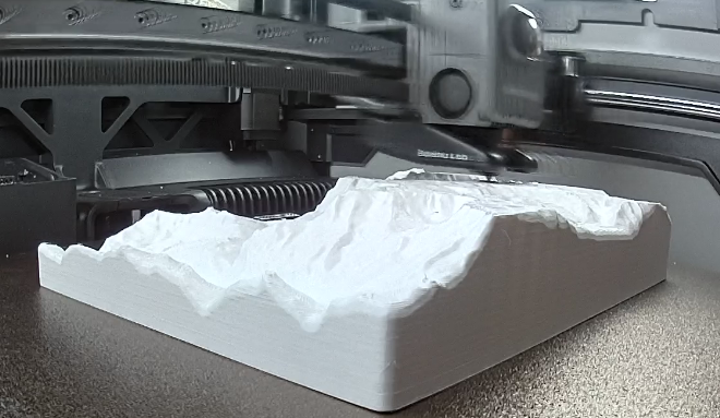 A 3d printed relief from Eiger, Mönch and Jungfrau